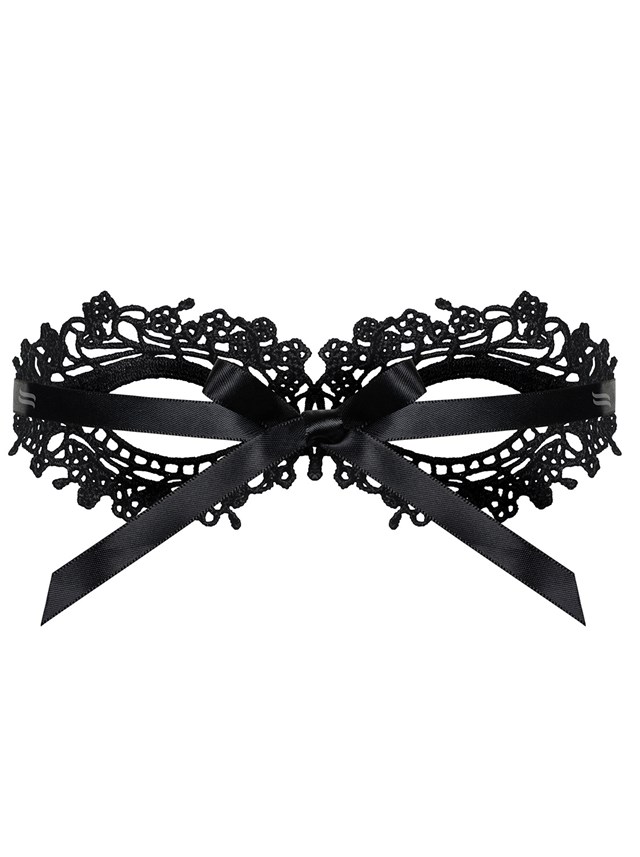 Svart Guipure Maske