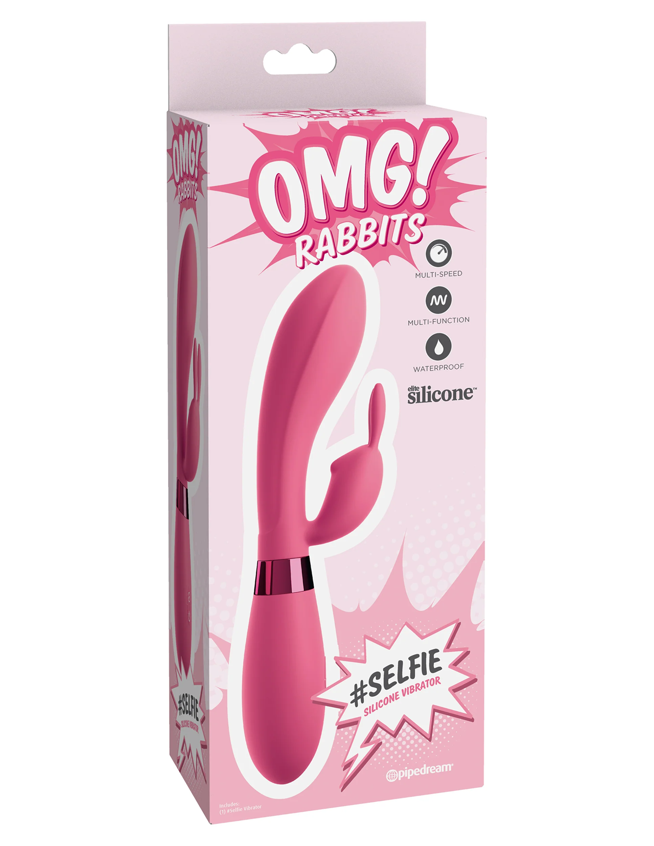 OMG! Rabbits #Selfie Silicone Vibrator Pink - Diskret levering