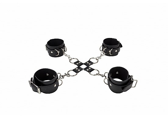 Ouch Leather Hand & Legcuffs