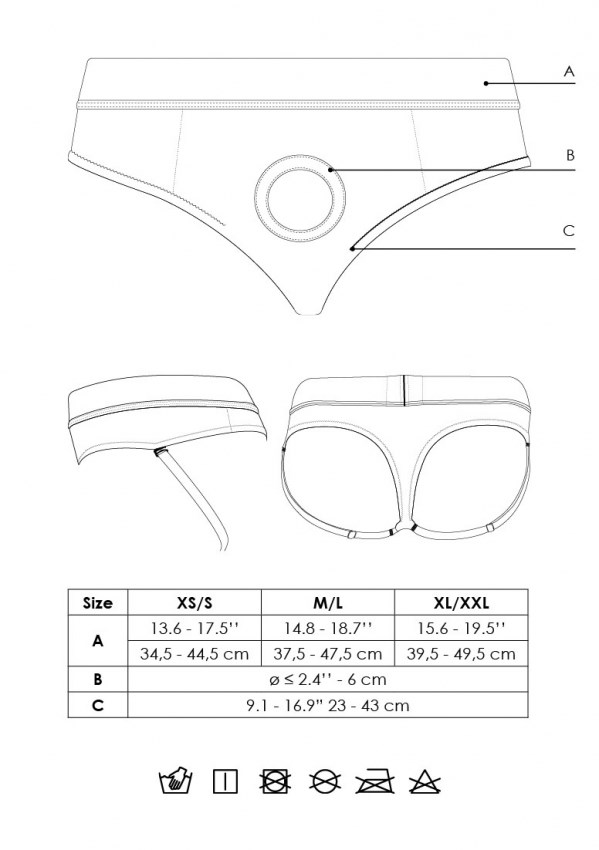 Vibrating Strap-on Thong with Removable Rear Straps M/L