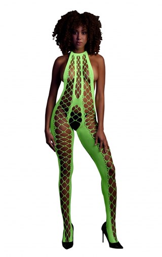 Green Bodystocking With Halterneck