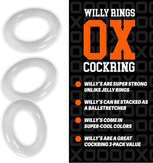 Willy Rings Cock Rings Transparent 3-pack
