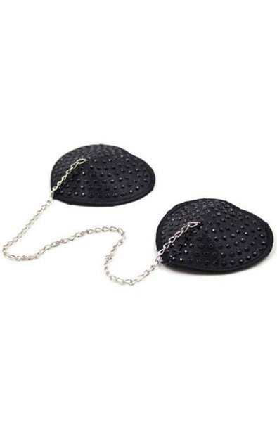 Heart Chain Nipples Tassels - Black