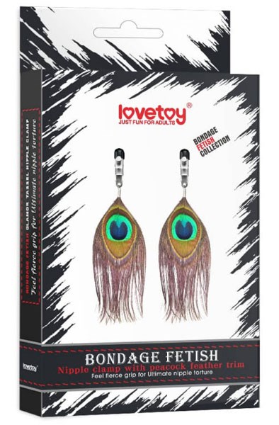 Lovetoy Nipple Clamp With Peacock Feather