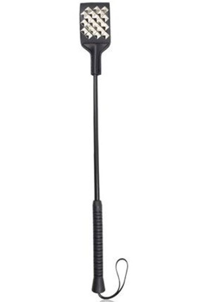 Square Spot Riding Crop - Black