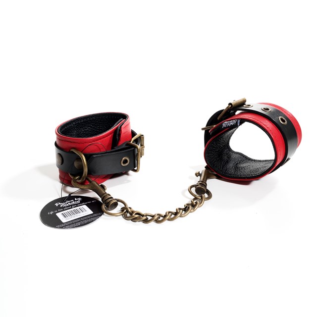 & Restrain Me - Red/Black Wrist Cuffs