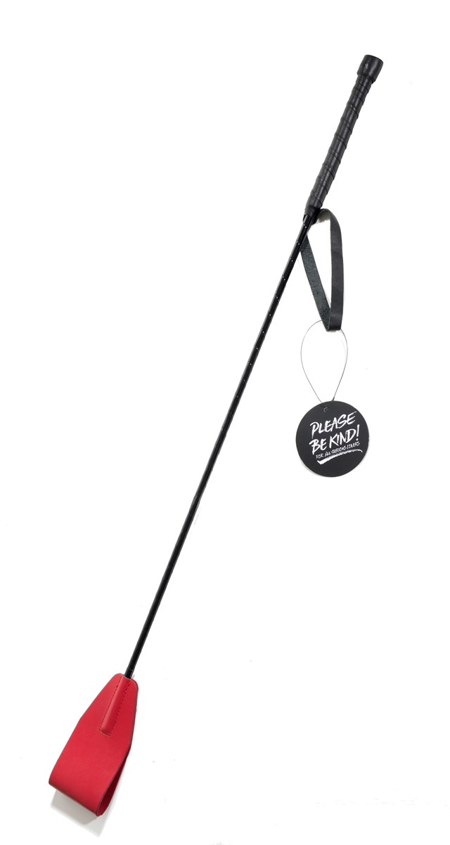 & Let it Sting - Red Leather Riding Crop