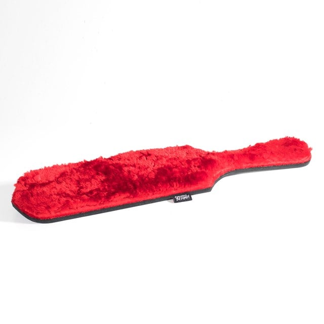 Leather Paddle with Red Fur