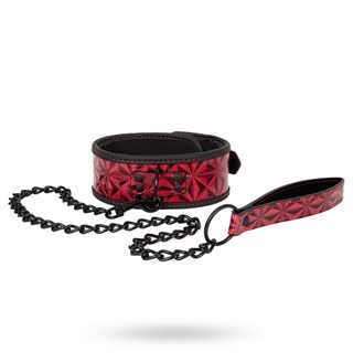 Diabolique Dark Red - Halsbånd Med Kobbel