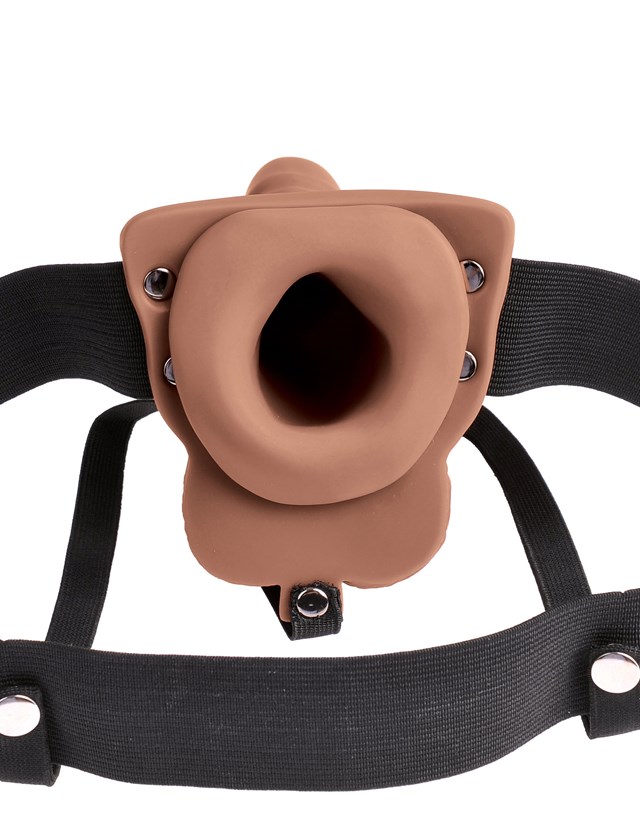 Rechargeable 15.5 cm Hollow Strap-on - Tan
