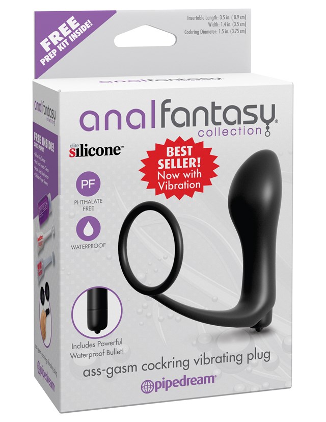 Ass-Gasm Cockring Vibrating Plug