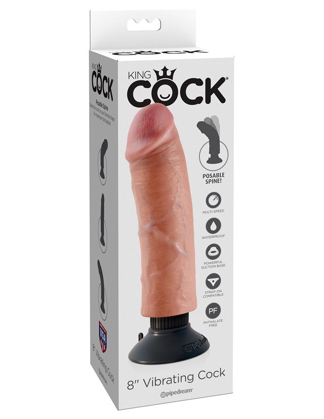 Vibrerende Dildo 20 cm -  Lys