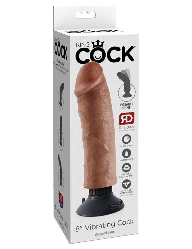 Vibrerende Dildo 20 cm - Tan