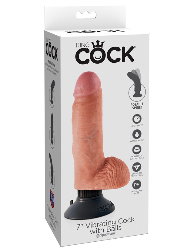 Vibrerende Dildo Med Pung 18 cm - Lys