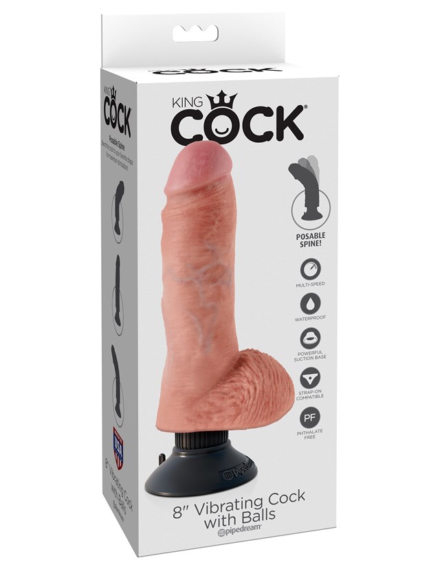 Vibrating Dildo With Balls 15 cm - Flesh