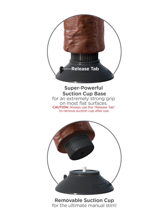 Vibrating Dildo with Balls 20 cm - Brown