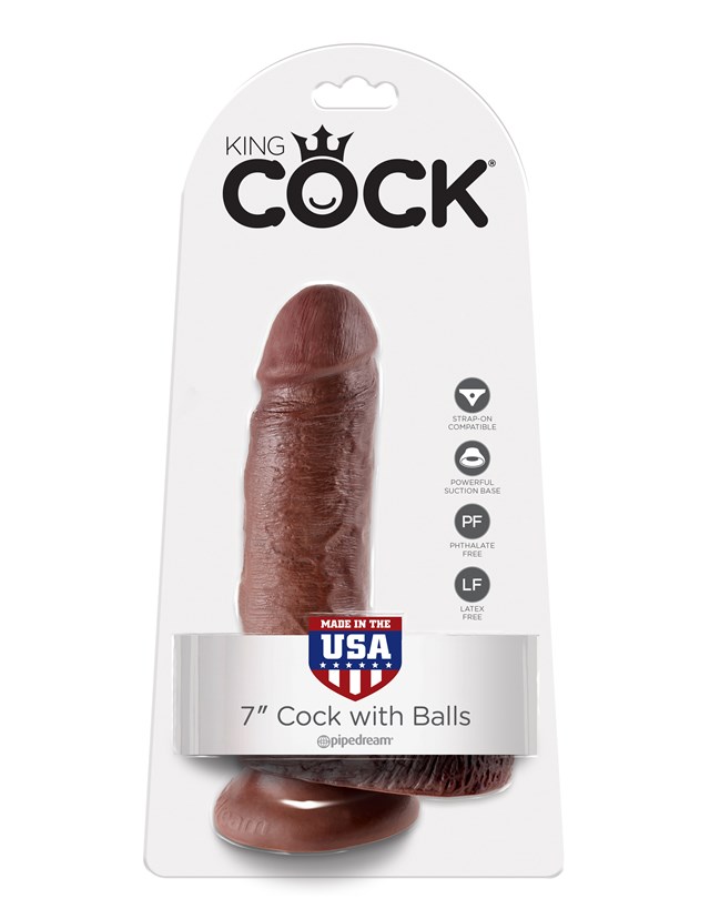 Cock with Balls 18cm - Brown