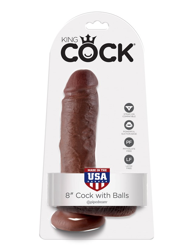 Cock with Balls 22.5 cm - Brown