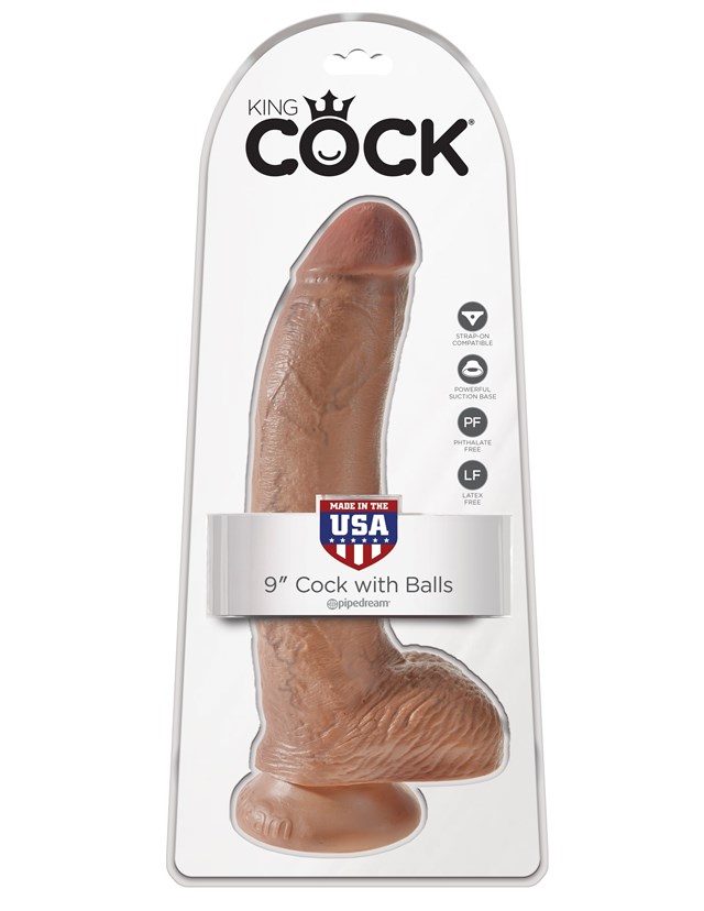 Cock with Balls 23cm - Tan