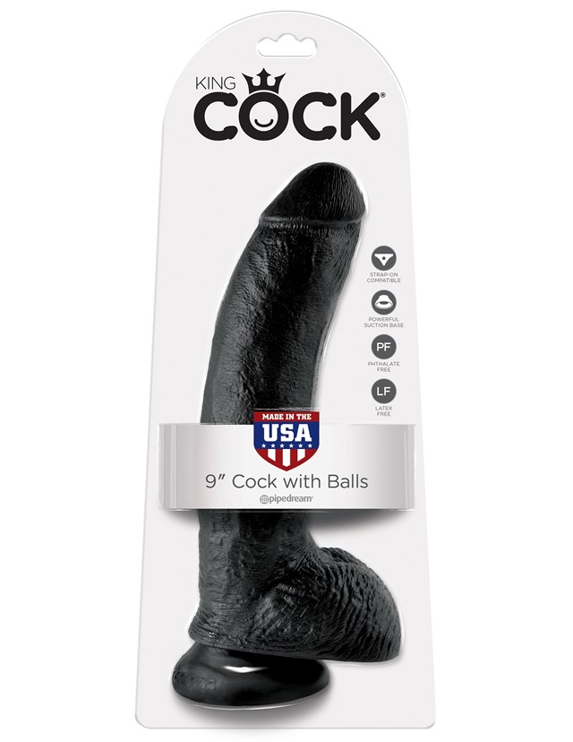 Cock with Balls 26 cm - Black