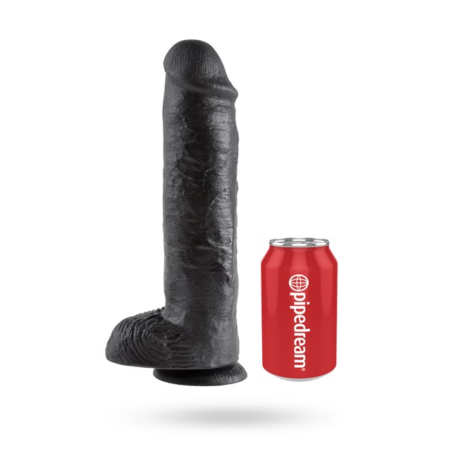 King Cock 28CM Cock with Balls - Black