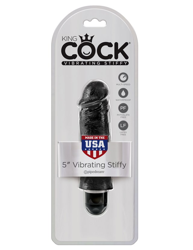Stiffy Vibrating Dildo 15.5 cm - Black