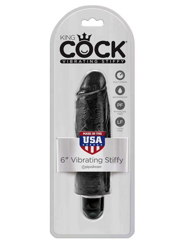 Stiffy Vibrerende Dildo 18.5 cm - Svart