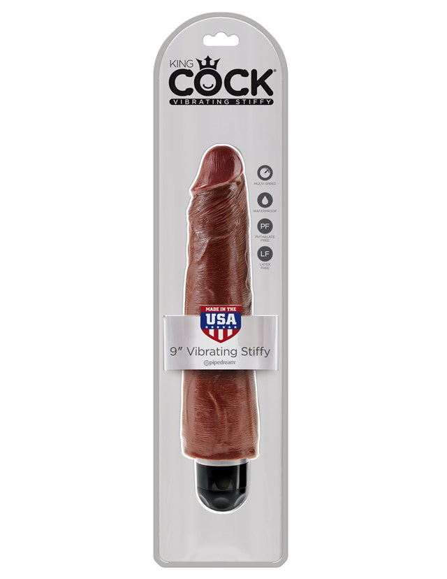 Stiffy 23 cm Vibrerende Dildo - Brun