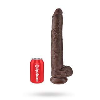 King Cock With Balls 38 Cm - Brown