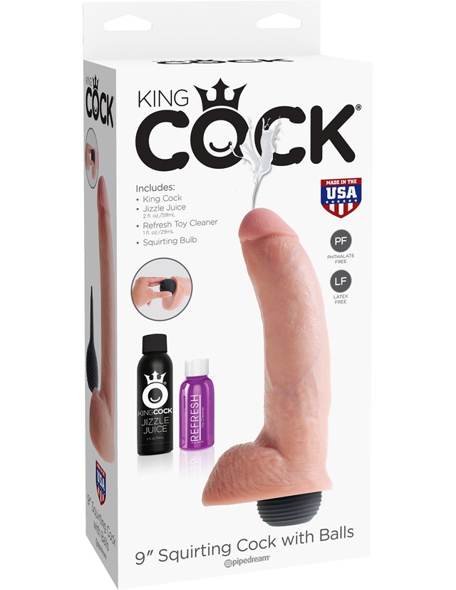 Squirting with Balls 23 cm - Flesh