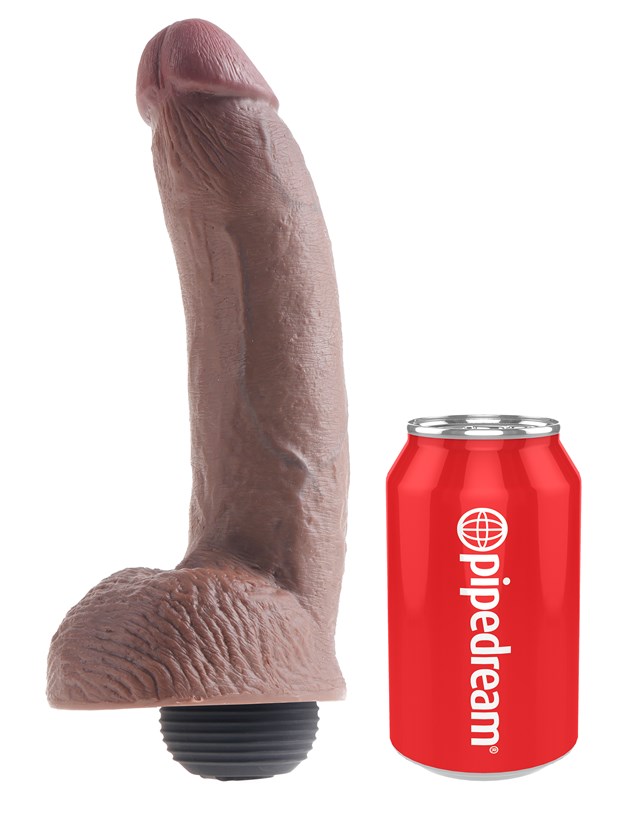 Squirting with Balls 23 cm - Brown