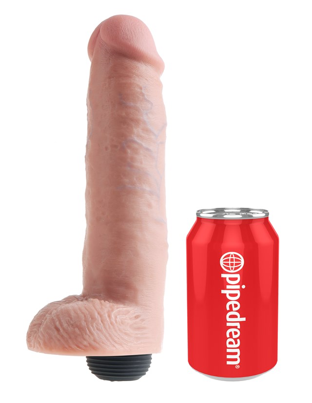 Squirting Dildo with Balls 25 cm - Flesh