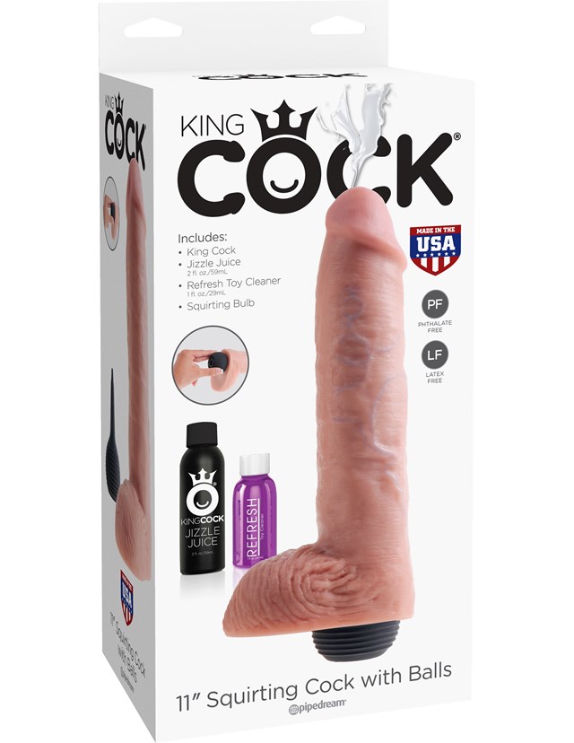 King Cock Squirting with Balls  27cm - Flesh