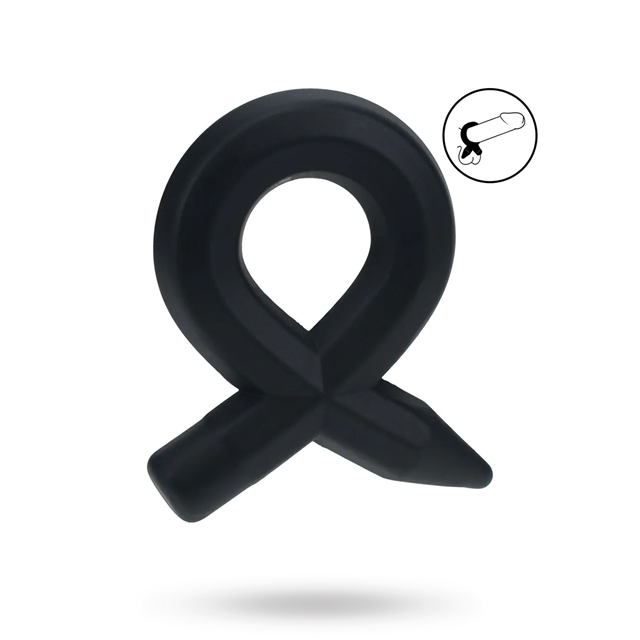 Pencil Liquid Silicone Cockring - Black