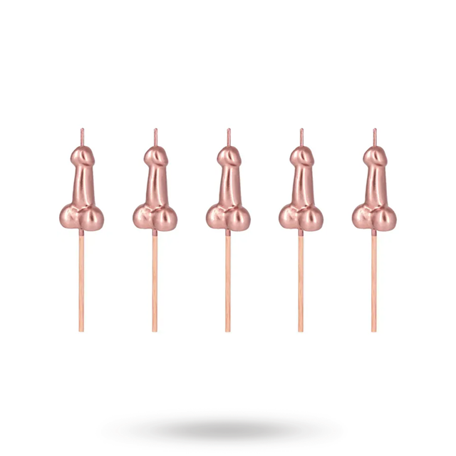 Penis Candles Rose Gold 5-pack