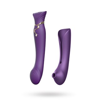 Queen G-punktvibrator Med Pulse Wave & Sugefunksjon - Lilla