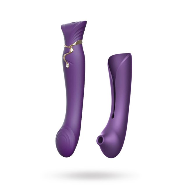 Queen G-punktvibrator med Pulse Wave & Sugefunksjon - Lilla