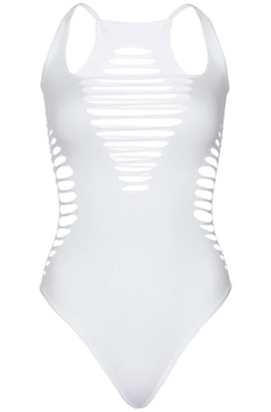 Racer Back Thong Bodysuit White