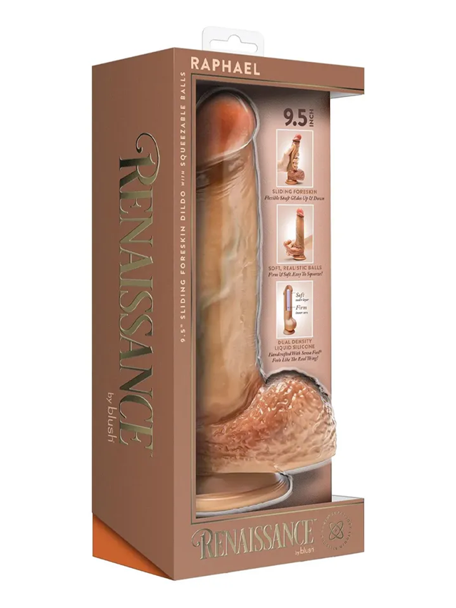 Raphael Sliding Foreskin Dildo With Balls 24 cm