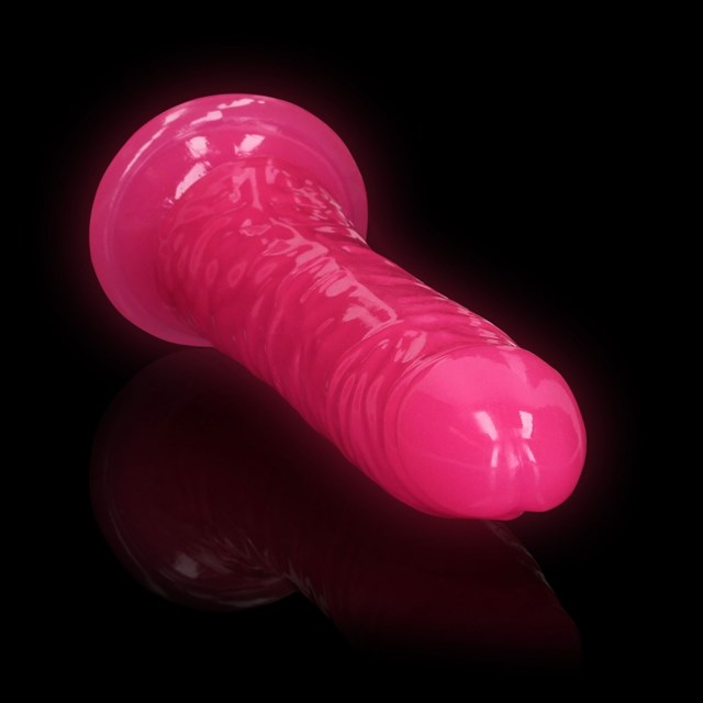 Slim Realistic Dildo with Suction Cup - Glow in the Dark 22,5 cm