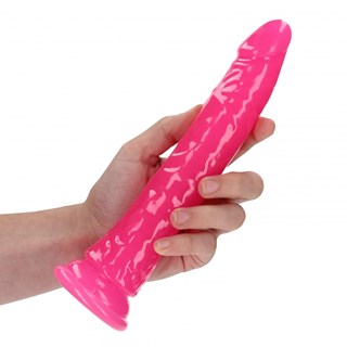 Slim Realistic Dildo With Suction Cup - Glow In The Dark 22,5 Cm