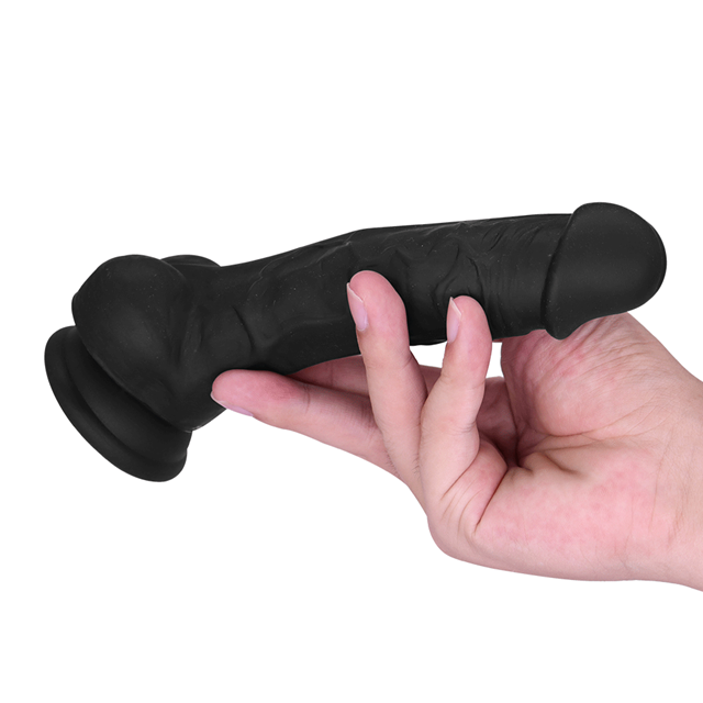 Realistic Dildo with Suction Cup and Balls 18 cm Black