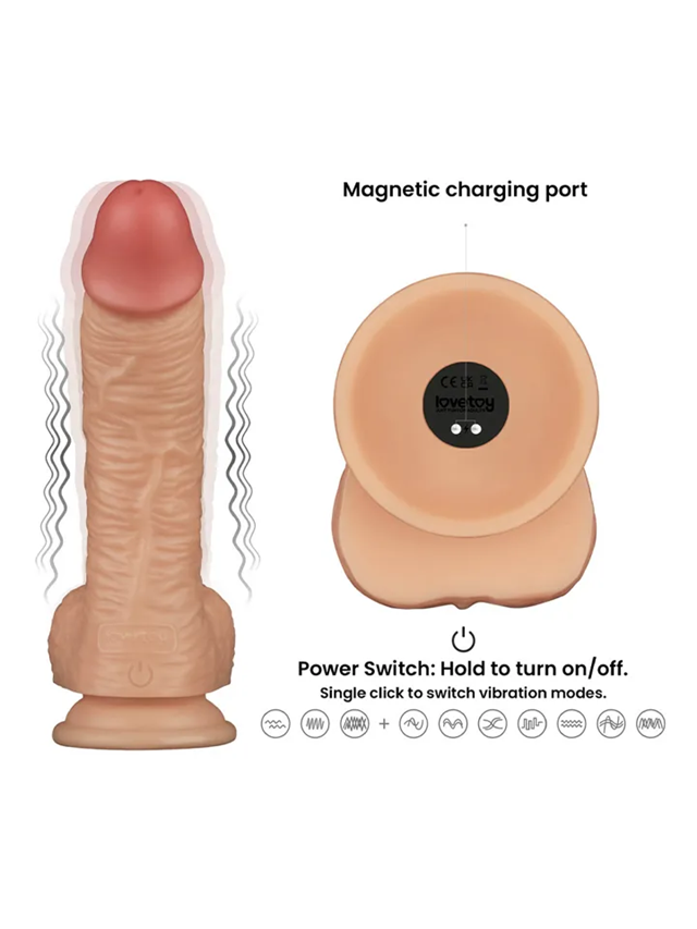 Realistic Vibrating Power Cock 22 cm