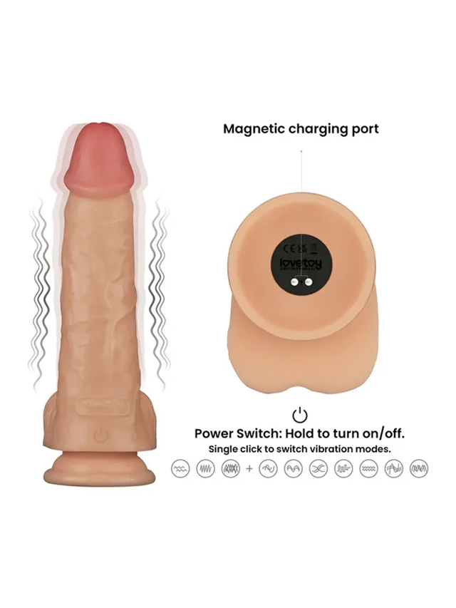 Realistic Vibrating Power Cock 23 cm