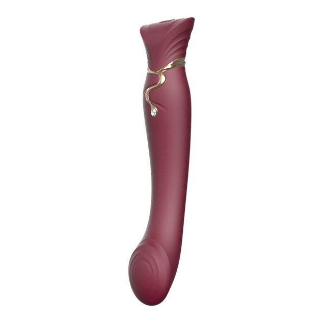 Queen G-punktvibrator med Pulse Wave & Sugefunksjon - Vinrød