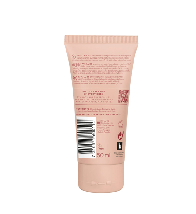 RFSU 37°C Lube – vannbasert glidemiddel med naturlig følelse 50 ml