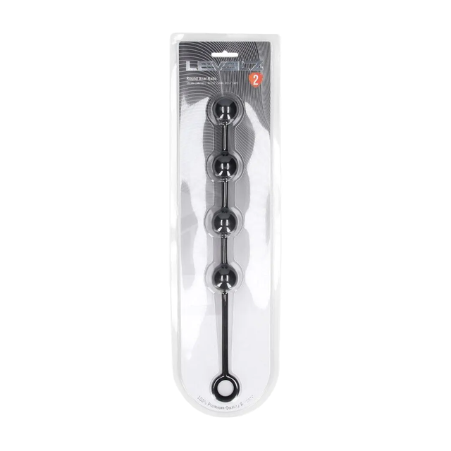 Round Silicone Anal Balls - M - 30mm - Black