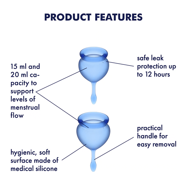 Satisfyer Feel Good menstrual cups Dark blue