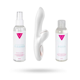 Sett Med Satisfyer Pro G-spot Rabbit, Glidemiddel & Toy Cleaner 2x150 Ml