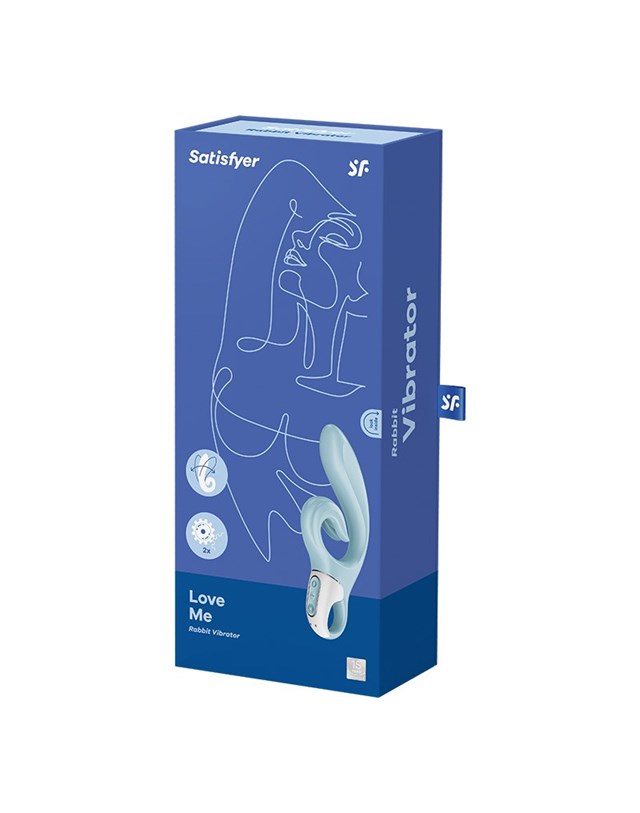 SATISFYER LOVE ME RABBIT VIBRATOR - BLUE